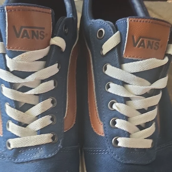 Vans Blue and Brown Classic Sneakers - Picture 5 of 10